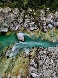 Scenic view of waterfall