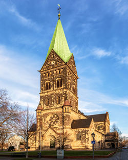 Low angle view of church against sky in downtown of altes dorf westerholt