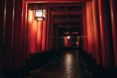 Illuminated corridor of building