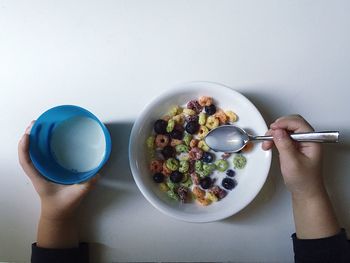 Directly above shot of food in bowl