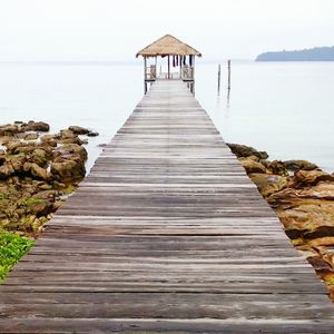 Wooden pier on sea