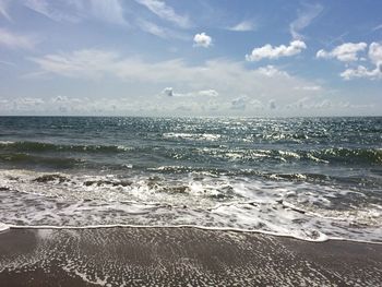 View of sea against cloudy sky