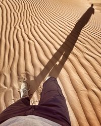 Shadow on the sand dune