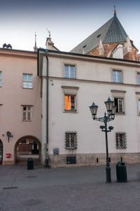 Exterior of buildings in city against sky