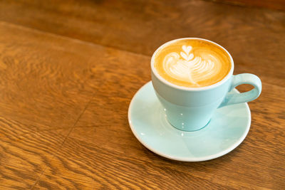 Close-up of coffee on table