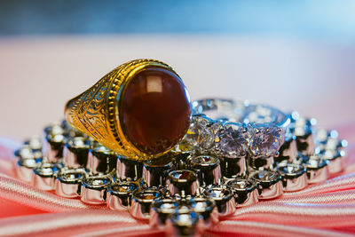 Close-up of wedding rings