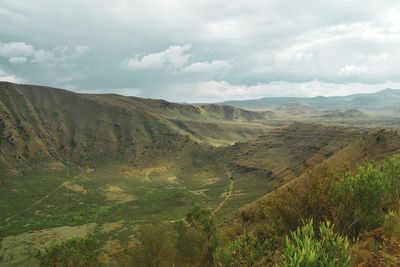 Scenic rock formations against sky at sleeping warrior hill, naivasha, kenya