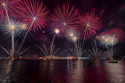 Illuminated city at night