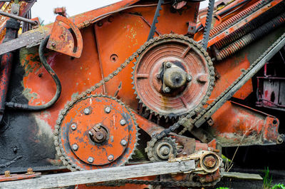 Close-up of rusty machine