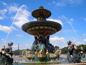 The beautiful fountains of place de la concorde in paris