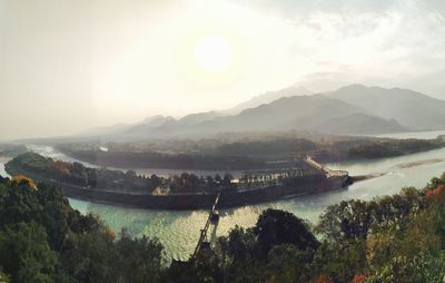 High angle view of landscape against sky