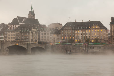 Bridge over river in city