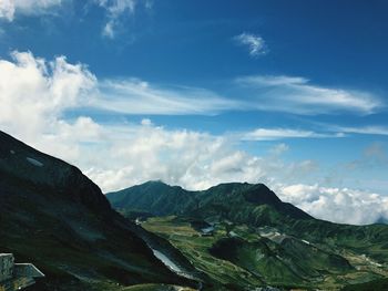 Scenic view of mountains against sky