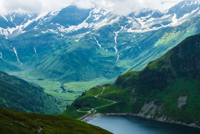 Scenic view of snowcapped mountains