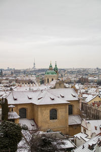 View of buildings in city against sky