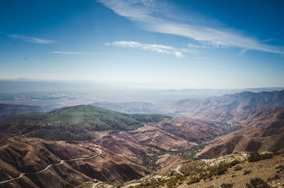 Aerial view of dramatic landscape