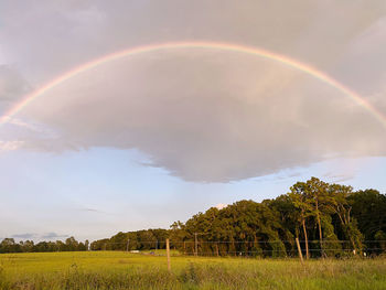 Scenic view of rainbow against sky