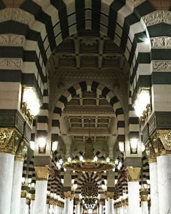 Low angle view of illuminated ceiling