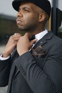 Young man looking away