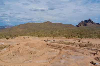 Scenic view of desert against sky