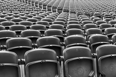 Full frame shot of empty chairs