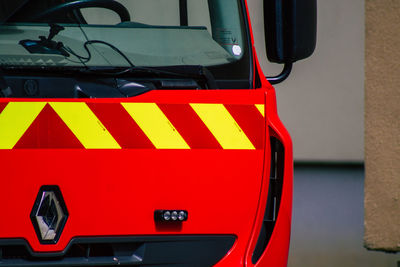 Close-up of a bus