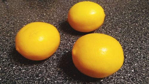 High angle view of orange on table