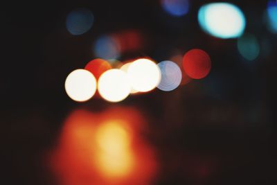 Defocused lights in city at night