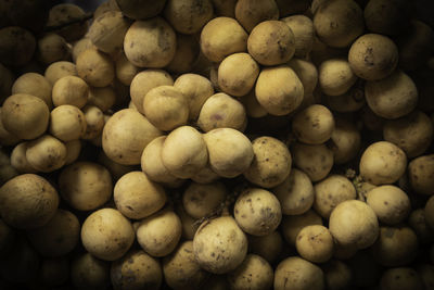 Full frame shot of blueberries in market