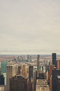 High angle view of buildings against sky in city