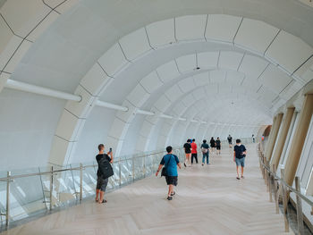 People walking on sky bridge 