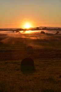 Scenic view of sea during sunset
