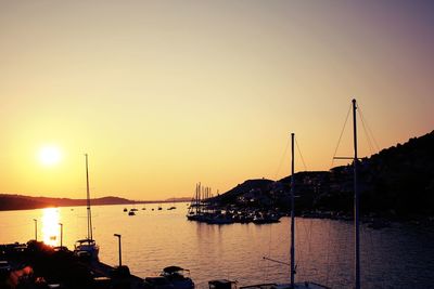 Scenic view of sea at sunset