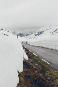 Scenic view of snowcapped mountain against sky