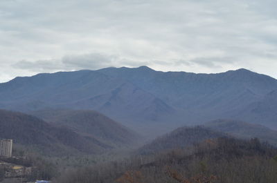 Scenic view of mountains against sky