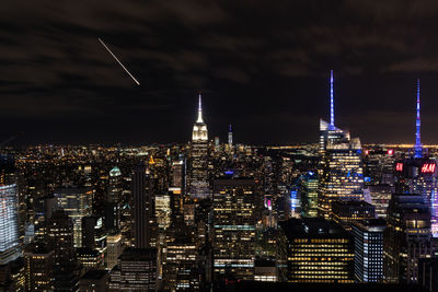 Skyline of new york city at night