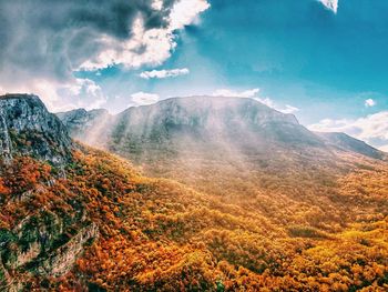 Scenic view of mountains against sky