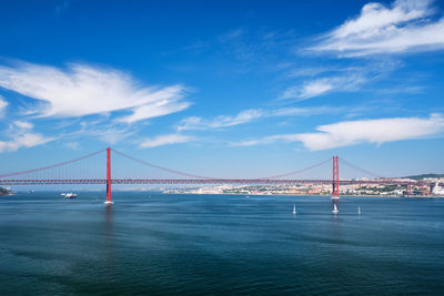 View of 25 de abril bridge. lisbon, portugal