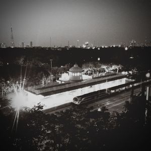 Illuminated built structure at night