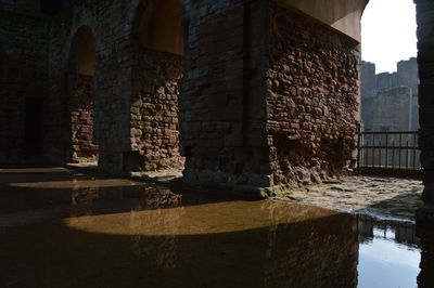 Reflection of building in water