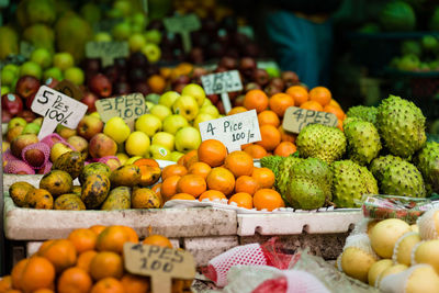 Various fruits for sale at market