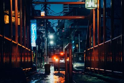 Road in city at night