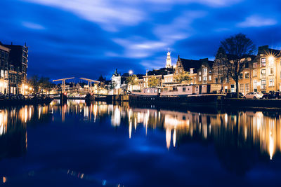 Reflection of buildings in water