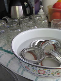 Close-up of food on table