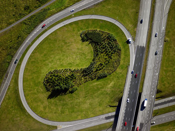 Roundabout intersection in reykjavik / iceland