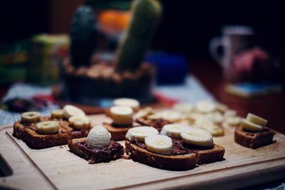 Close-up of cookies on table