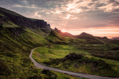 Scenic view of landscape against sky during sunset