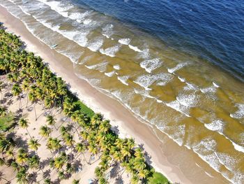 High angle view of beach