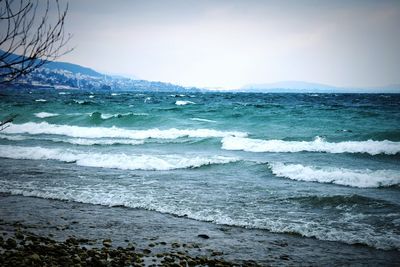 Scenic view of beach against sky