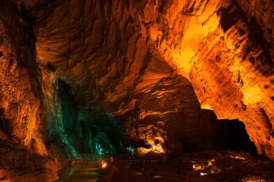 Rock formations at night